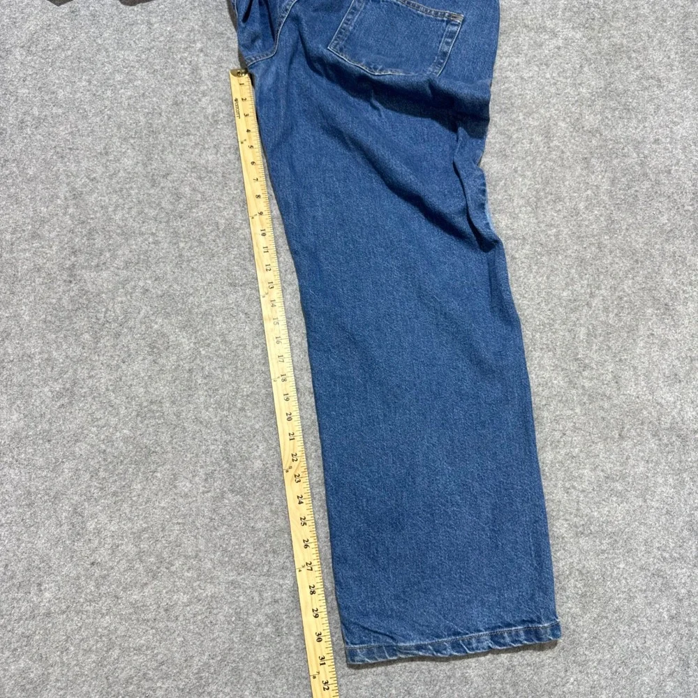 ASOS DESIGN Mens Baggy Patchwork Jeans Blue Colorblock Skater Wide Leg 34x32
